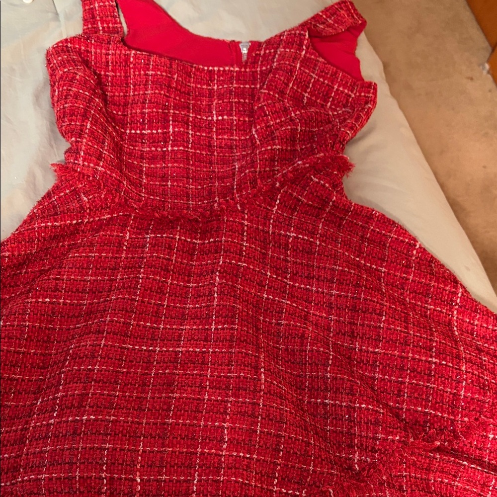 Altar'd State Red Tweed Mini Dress
